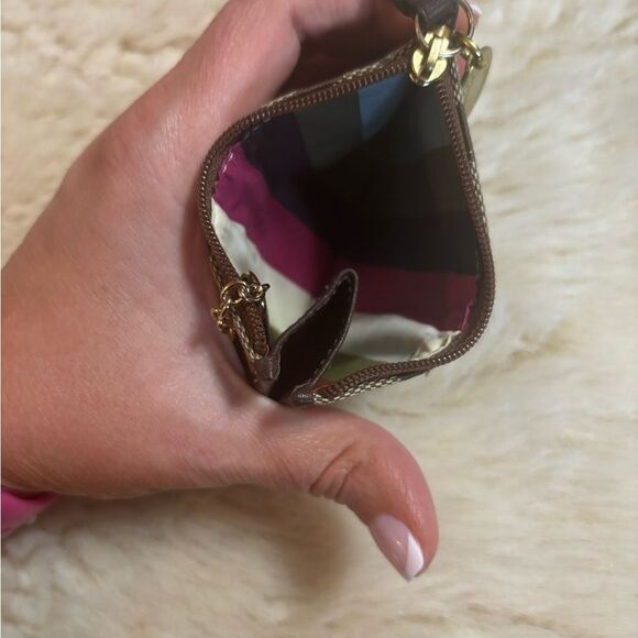 Coach Brown and Tan Key Card Holder with Keyring - Picture 4 of 4